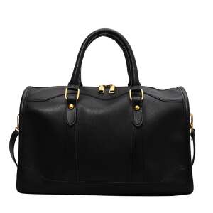 Schwarze Dollcini Vintage PU Leder Reisetasche mit verstellbarem Schultergurt - Handtaschen