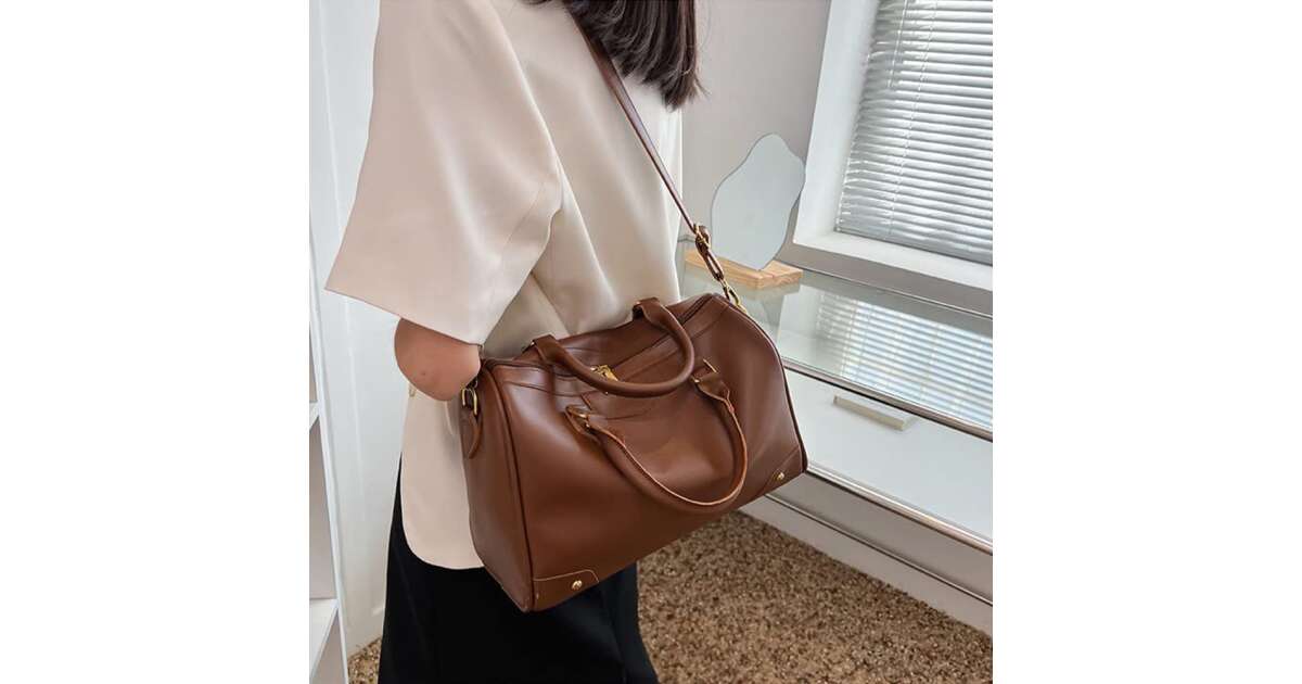 Dollcini Zapinana na zamek torba na ramię w stylu vintage z regulowanym paskiem na ramię, torebka damska, 443312, brązowa 104909197