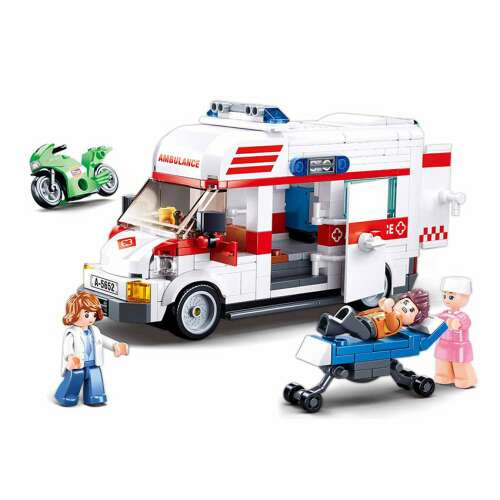 Set de constructie ambulanta, Sluban, 328 piese, Multicolor 104913761