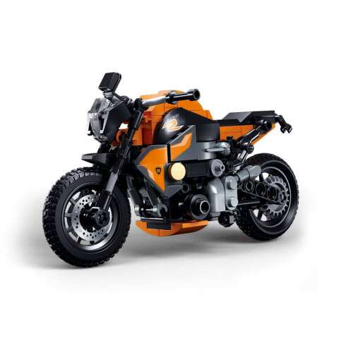 Set de construcție motocicletă Sluban Modelbricks G310GS, portocaliu și negru, 196 de piese