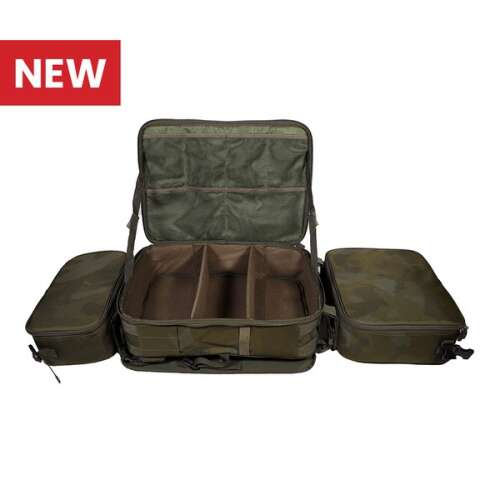 Sonik XTractor hátizsák, horgász hátizsák moduláris kialakítással, több rekeszel, és levehető oldaltáskákkal