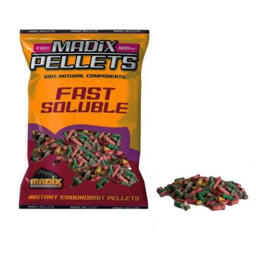 Madix Gyorsan Oldódó Pellet Mix 6mm 800gr, instant haleleség horgászáshoz
