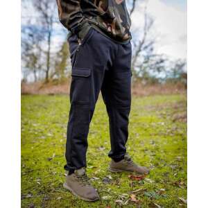 Lw fekete / camo combat joggers large, férfi fekete cargo nadrág rugalmas derékkal és bokával, oldalsó zsebekkel, hátsó zsebbel és kis logó folttal - Horgász ruházat