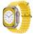 Apple Watch Ultra sárga szilikon szíjjal, 49mm