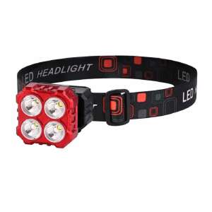 4 LED-es Fejlámpa - 4800mAh - Állítható Fejpánt