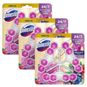 Domestos Toilet Freshener Block Aroma Lux Hibiscus Oil &amp; Wild berries (9x55g)
