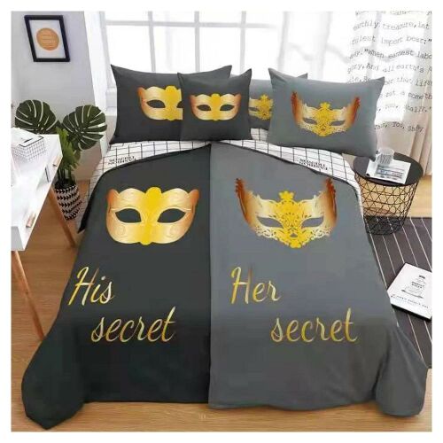 His/Her Secret Maszkos 6 részes ágyneműhuzat maszk mintával