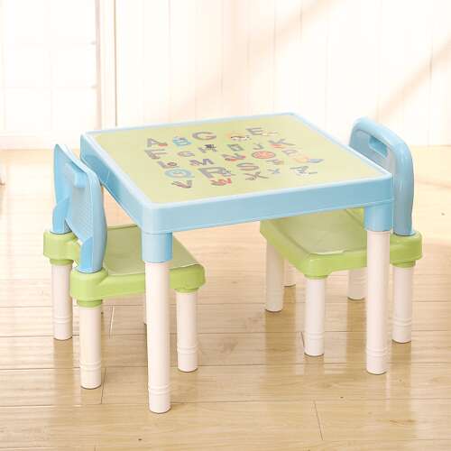 Balto detský stôl so stoličkami #modro-zelená