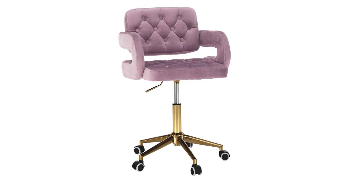 Pink fabric office online chair