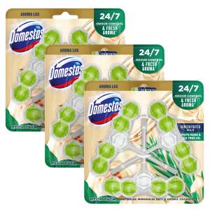 Domestos Toilet Freshener Block Aroma Lux White Rosebuds & Tea Tree Oil (6x55g)