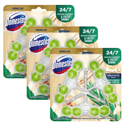 Domestos Toilet Freshener Block Aroma Lux White Rosebuds & Tea Tree Oil (6x55g) 92836935