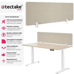 Przegroda akustyczna na biurko z zaokrąglonymi narożnikami 118569689 - Meble do salonu