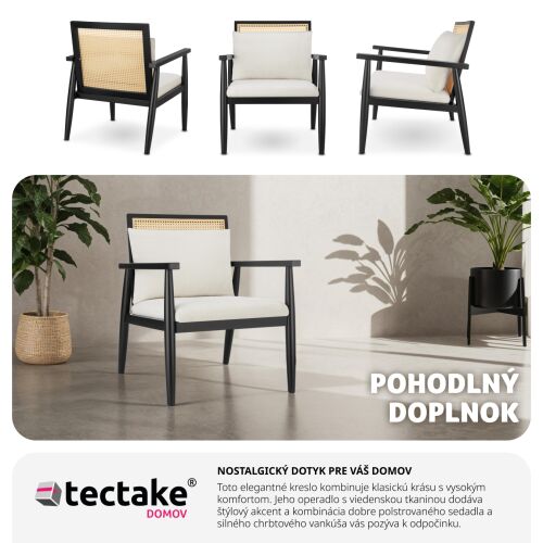 Manuela Relaxing Armchair with Viennese Wicker and Extra Cushion 137262981