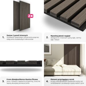 Akustické panely Sonic Wall vzhľad dreva 112278108 - Nástenné panely a nálepky na stenu