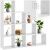White TecTake Talisa bookshelf with plants and decorations. Modern cube shelving unit.