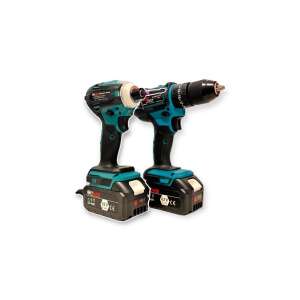 HITMAN akkus fúró és ütvecsavarozó szett kiegészítőkkel + 2 db 62V Li-ion akku - HITMAN