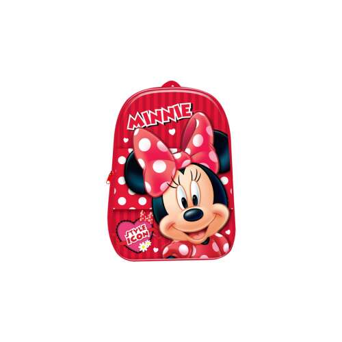 Minnie Egér 3D-s piros hátizsák gyerekeknek, óvodásoknak, bölcsődésnek, iskolába, gyerek hátizsák, Minnie Egér hátizsák, Disney hátizsák - Ovis hátizsák