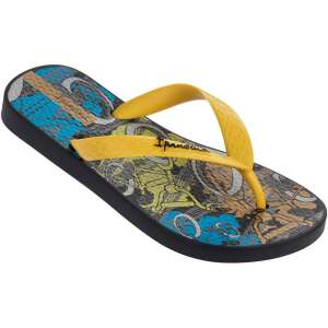 Ipanema Classic IV gyerek papucs fekete és sárga színben, színes grafikával - Ipanema