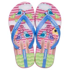 Ipanema Classic VII gyerek papucs rózsaszín és kék madaras mintával - Ipanema