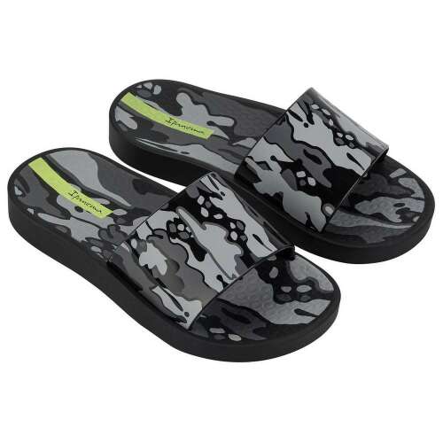 Ipanema Urban V Slide gyerek papucs fekete és szürke camo mintával