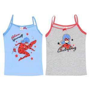 Set de 2 tricouri pentru copii Miraculous Ladybug, albastru și gri, cu personajul Ladybug și textul Believe in Yourself - Modă și îmbrăcăminte