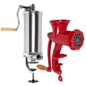 Kolbásztöltő gép 3 kg függőleges + kézi húsdaráló, öntöttvas 10. sz 105074776 - Kert