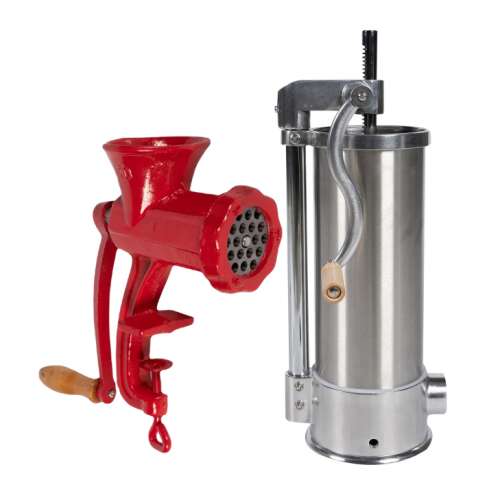 Kolbásztöltő gép 5,5 kg függőleges + Kézi húsdaráló, öntöttvas 10. sz 105074779