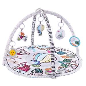 Okrągła muzyczna mata do zabawy Pepita z mostkiem do zabawy - czarno-biała City #