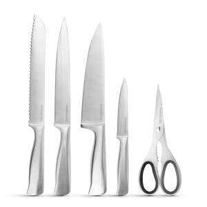 7 piece stainless steel knife set with holder