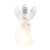 LED angel Christmas ornament, white, clear, with wings, holding a musical instrument