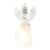 LED angel Christmas ornament, white, clear, with wings, holding a musical instrument