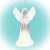 LED angel Christmas ornament, white, clear, with wings, holding a musical instrument