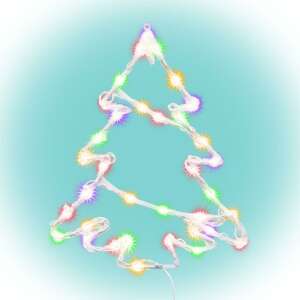 Home KID502M LED Weihnachtsbaum-Fensterdekoration, 35 bunte LEDs, 33 x 28 cm - Nonbrand Weihnachtsdekoration