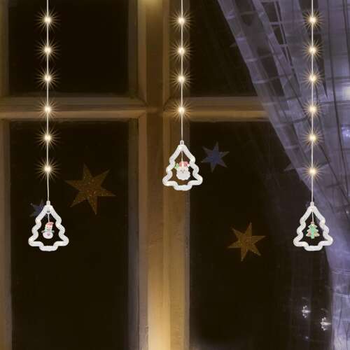 Home KAF110WW Christmas lights with Santa and snowman figures, warm white microLEDs, 2.7 meters long, 110 LEDs