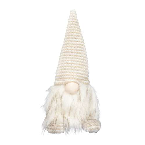 Home KDD40 LED-owy gnom, biały, siedzący, ozdoba choinkowa