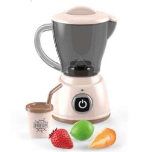 Happy Gourmet játék turmixgép, bézs színben, pohárral és gyümölcsökkel, gyerekeknek - Manyuk Toys