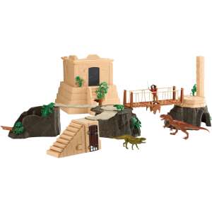 Мега комплект за игра Schleich Dino Temple Conquest, пълен комплект с храм, фигурки и аксесоари - Schleich
