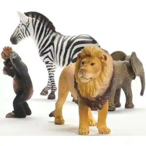 Schleich Wild Life Afrika Starter Set hracie figúrky zebra, lev, slon, šimpanz - Figúrky