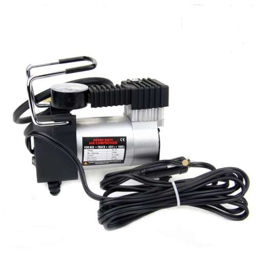 12V autós kompresszor, hordozható levegőszivattyú, 35L/perc, 150 PSI
