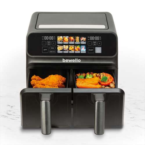 Bewello XXL Doppelkorb-Ölfrei-Fritteuse - 8L