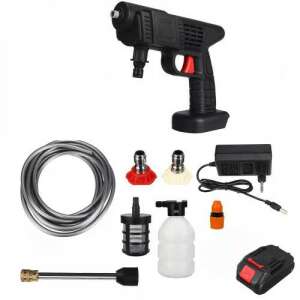 Weber akkumulátoros magasnyomású mosó készlet, tartalmazza az akkumulátort, töltőt, tömlőt, fúvókákat és mosószeres palackot - Weber