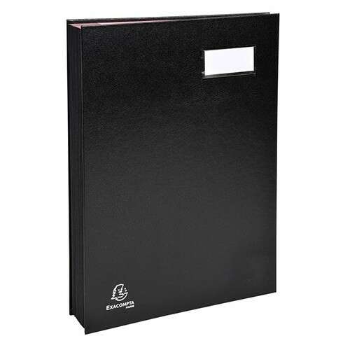 Exacompta Signatures 18 részes fekete aláírókönyv, 240x320 mm