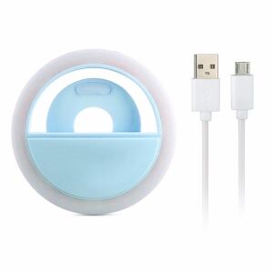 Blue Univerzális LED Selfie Ring Light for Phones with USB cable - LED Ring Light & Ring Lamp