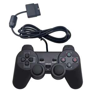 Ak117a PS2 Dual Shock Pad - Fekete vezetékes kontroller Sony PlayStation 2-höz - Kontroller