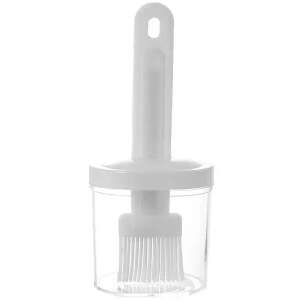 Fehér szilikon sütőecset adagolóval, olajecset, konyhai eszköz - Konyhai ecset