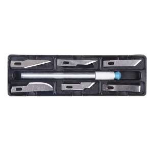 7-teiliges Hobbymesser-Set mit 6 austauschbaren Klingen und einem Griff, perfekt für Bastel- und Heimwerkerprojekte - Tapetenschneider