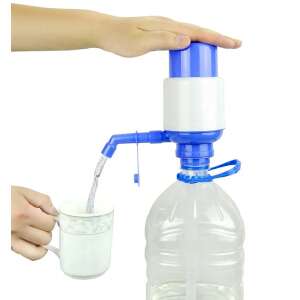 Pompa de apă pentru sticle de 5-6 litri, ușor de utilizat, pompă manuală, albastră și albă, cu adaptor pentru sticle mai mici - Dozatoare de apă