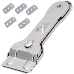 Acél kaparó 5 cserélhető pengével kerámia és indukciós főzőlapok tisztításához - Főzőlap kiegészítő