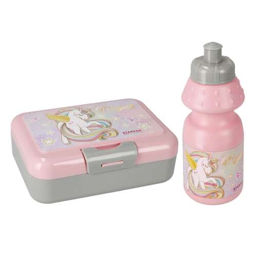 Starpak Einhorn Lunchbox und Wasserflasche Set, rosa, 350 ml