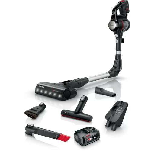 Aspirator Vertical 2 in 1 BOSCH Unlimited 7 BCS712XXL, 0.3l, 18V, Autonomie maxima 80 min, Negru-Argintiu